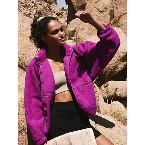 FREE PEOPLE Movement Hit The Slopes Pullover in Vivid Violet Size X-Large - Picture 9 of 12